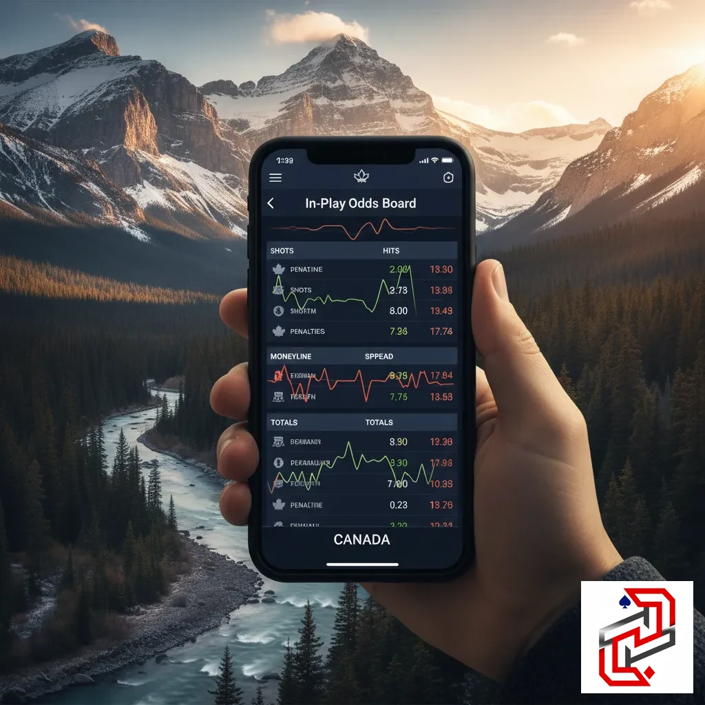 In-play betting screen on mobile displaying live match markets and updating odds.